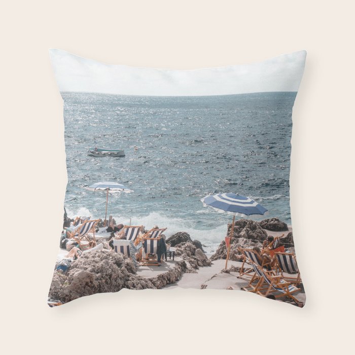 La Fontelina Beach Club, Capri Italy Throw Pillow Gallery Image 6