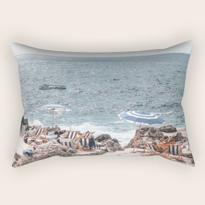 La Fontelina Beach Club, Capri Italy Rectangular Pillow Gallery Image 1