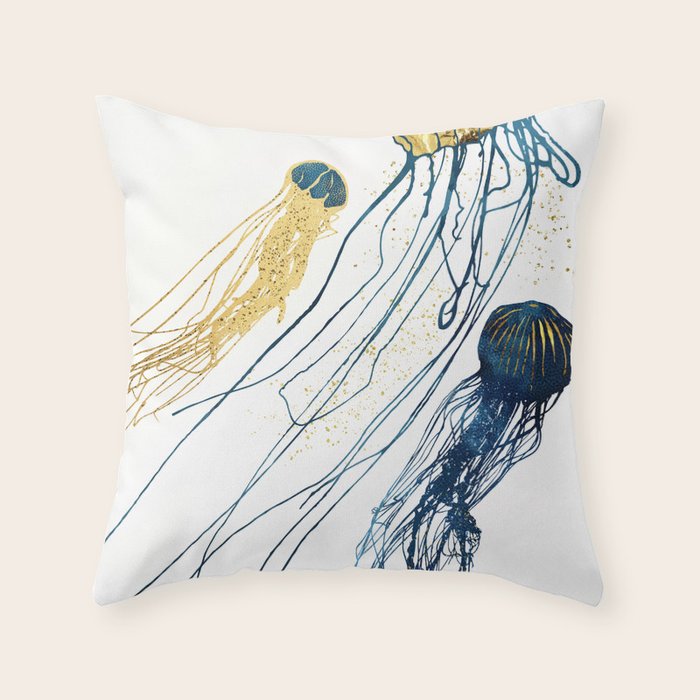 Metallic Jellyfish II Throw Pillow Gallery Image 6