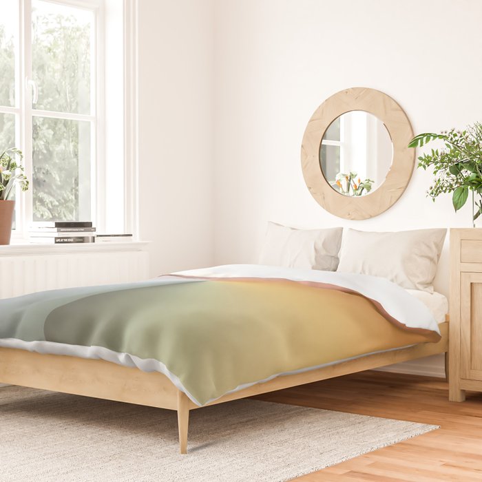 Line Gradient / Xanadu & Grey Asparagus Duvet Cover Gallery Image 2