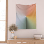 Line Gradient / Xanadu & Grey Asparagus Wall Tapestry Gallery Image 2