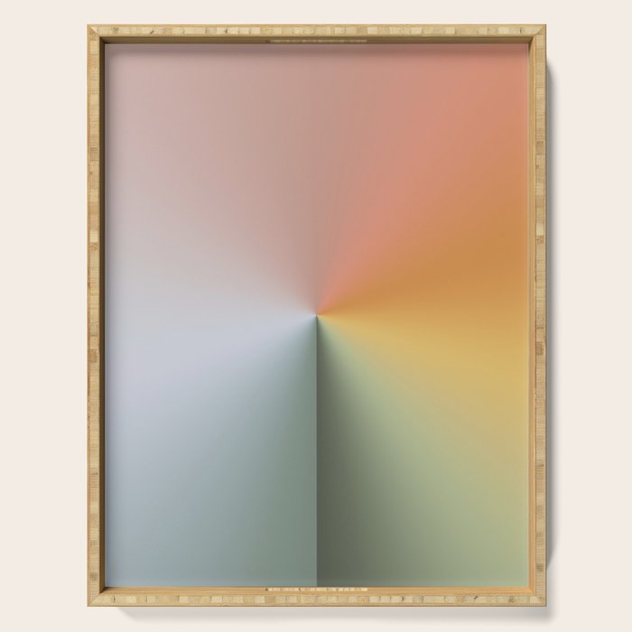 Line Gradient / Xanadu & Grey Asparagus Serving Tray Gallery Image 1