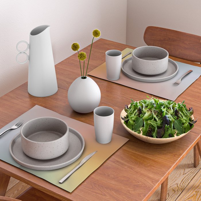 Line Gradient / Xanadu & Grey Asparagus Placemat Gallery Image 2
