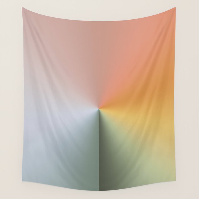 Line Gradient / Xanadu & Grey Asparagus Wall Tapestry Gallery Image 4