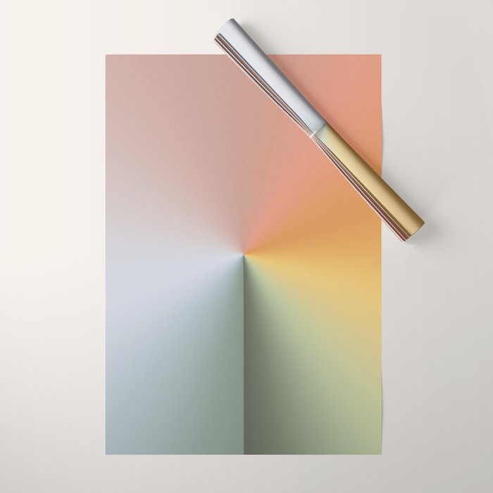 Line Gradient / Xanadu & Grey Asparagus Wrapping Paper Gallery Image 1