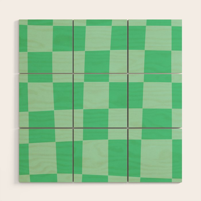 Watermelon Green Checkerboard  Wood Wall Art Gallery Image 1