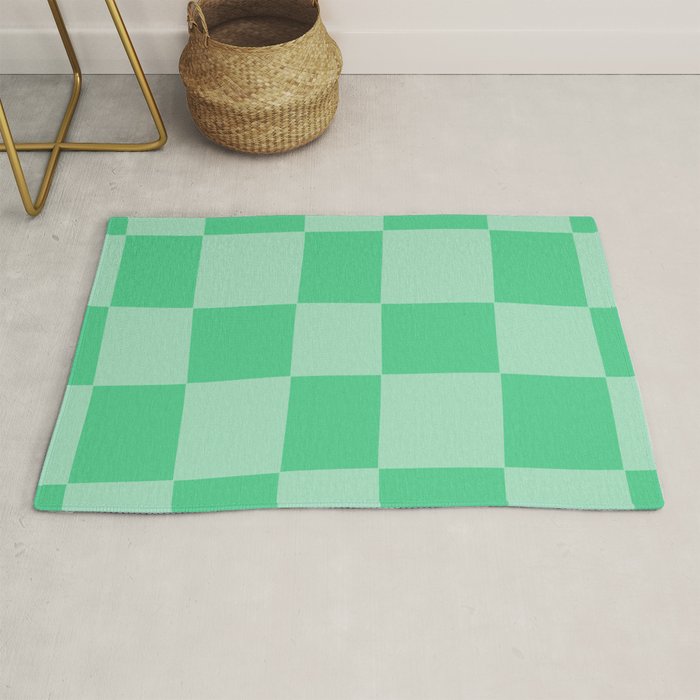 Watermelon Green Checkerboard  Rug Gallery Image 1
