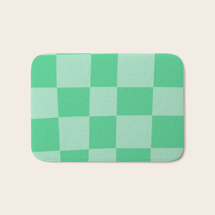 Watermelon Green Checkerboard  Bath Mat Gallery Image 1
