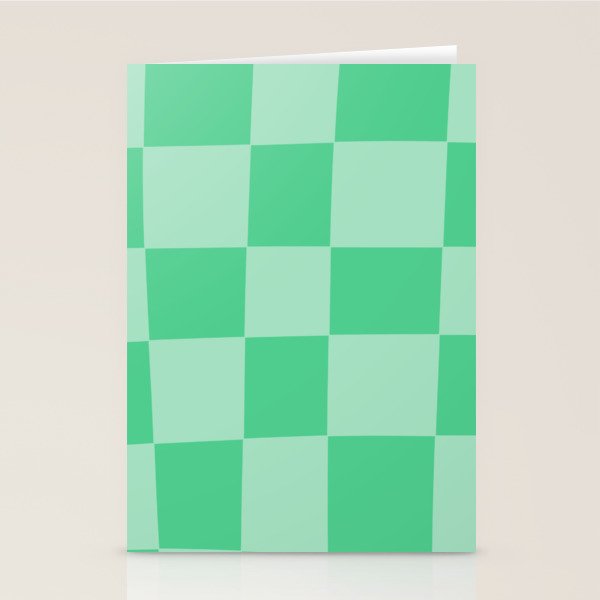 Watermelon Green Checkerboard  Stationery Card Gallery Image 1