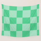 Watermelon Green Checkerboard  Wall Tapestry Gallery Image 4