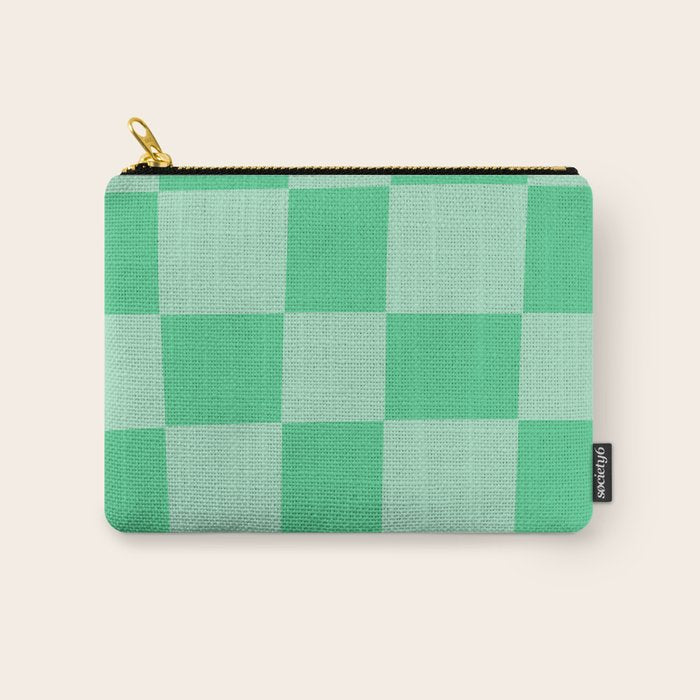 Watermelon Green Checkerboard  Carry All Pouch Gallery Image 1