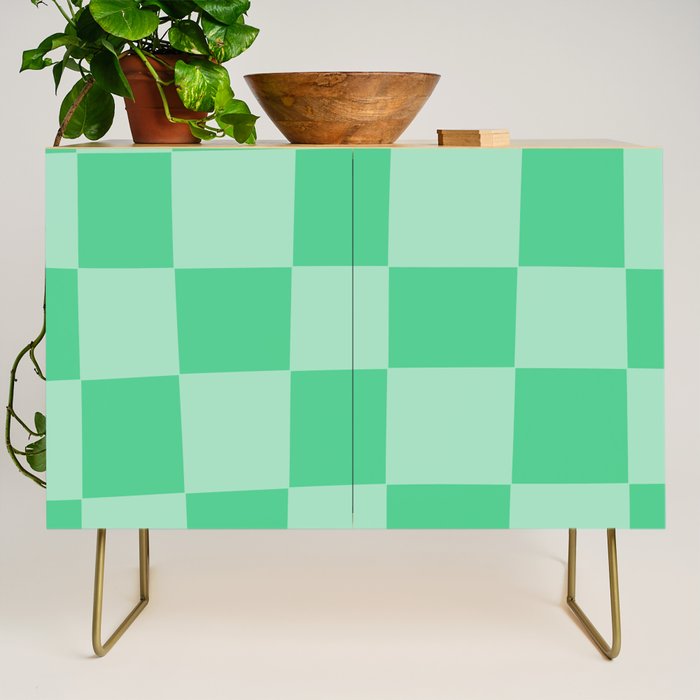 Watermelon Green Checkerboard  Credenza Gallery Image 1