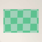 Watermelon Green Checkerboard  Welcome Mat Gallery Image 1