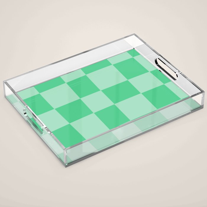 Watermelon Green Checkerboard  Acrylic Tray Gallery Image 1
