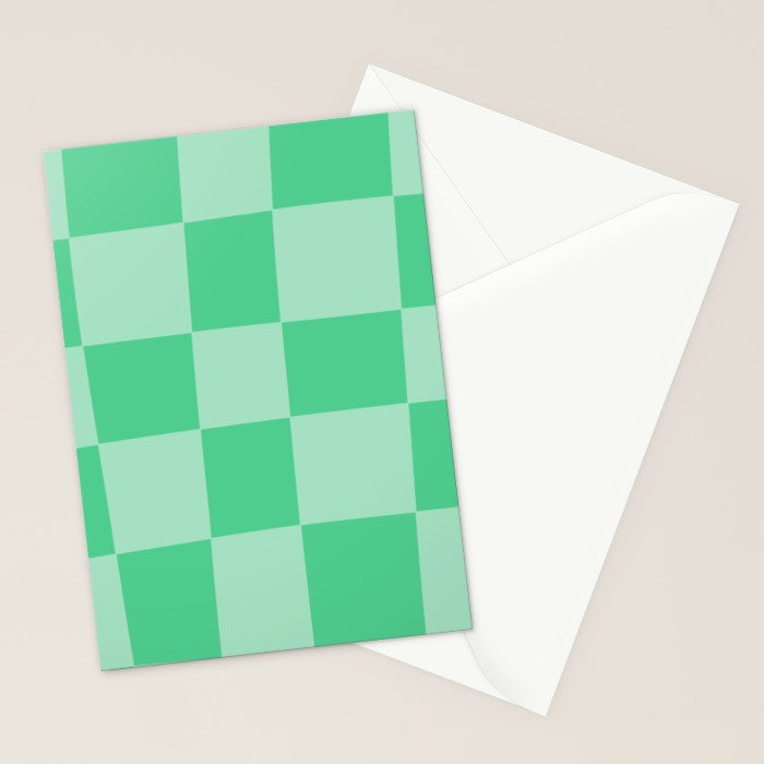 Watermelon Green Checkerboard  Stationery Card Gallery Image 2