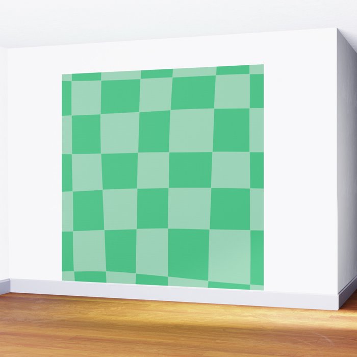 Watermelon Green Checkerboard  Wall Mural Gallery Image 2