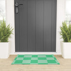 Watermelon Green Checkerboard  Welcome Mat Gallery Image 3