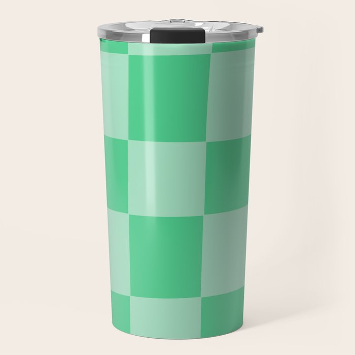 Watermelon Green Checkerboard  Travel Mug Gallery Image 1
