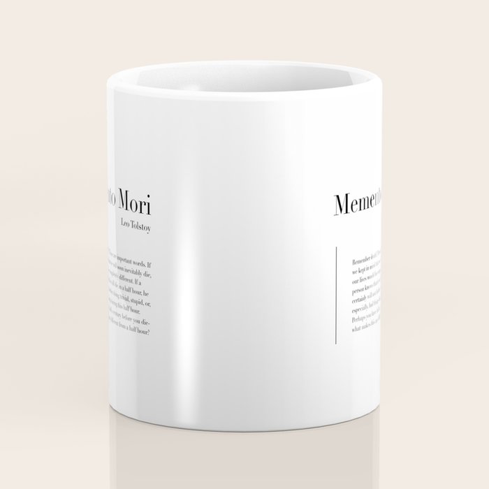 Memento Mori Quote by Leo Tolstoy Coffee Mug Gallery Image 4