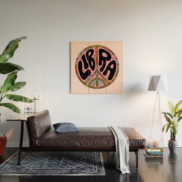 Libra Peace Sign Wood Wall Art Gallery Image 2