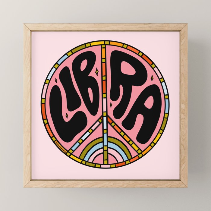 Libra Peace Sign Mini Art Print Gallery Image 1