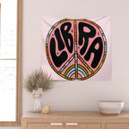 Libra Peace Sign Wall Tapestry Gallery Image 2