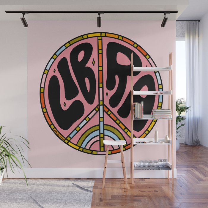 Libra Peace Sign Wall Mural Gallery Image 1