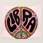Libra Peace Sign Wall Tapestry Gallery Image 4