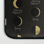 The Lunar Cycle â¢ Phases of the Moon - Black & Gold Palette Laptop Sleeve Gallery Image 3