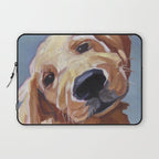 Golden Retriever Puppy Original Oil Painting Laptop Sleeve Gallery Image 1