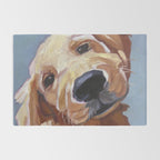 Golden Retriever Puppy Original Oil Painting Rug Gallery Image 2