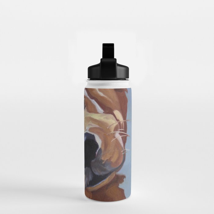 Golden Retriever Puppy Original Oil Painting Water Bottle Gallery Image 2