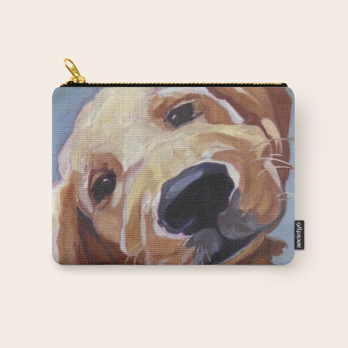 Golden Retriever Puppy Original Oil Painting Carry All Pouch Gallery Image 1