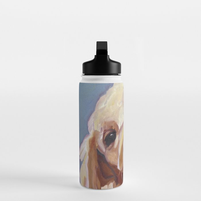 Golden Retriever Puppy Original Oil Painting Water Bottle Gallery Image 3