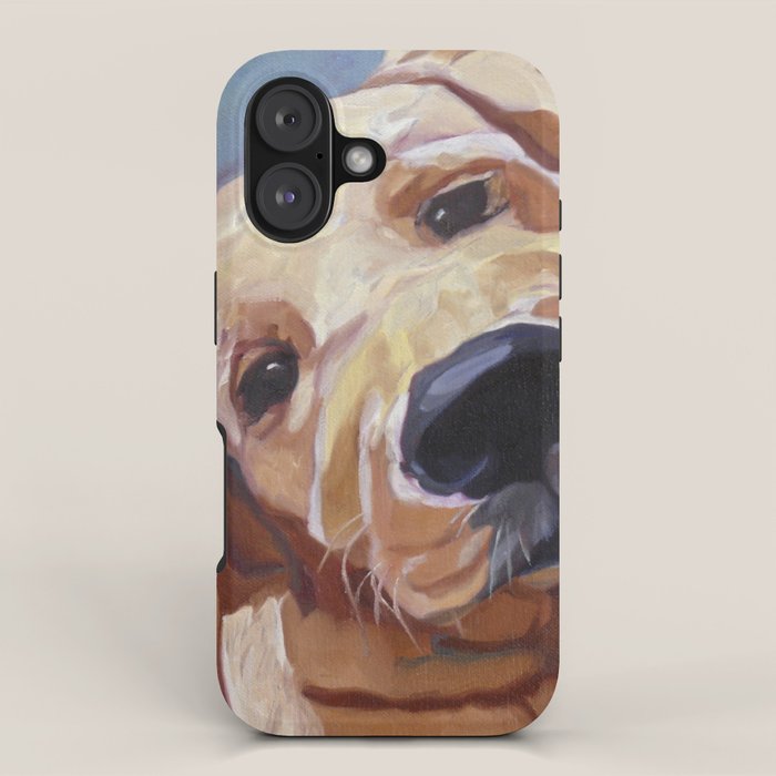 Golden Retriever Puppy Original Oil Painting iPhone Case