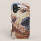 Golden Retriever Puppy Original Oil Painting iPhone Case Gallery Image 1