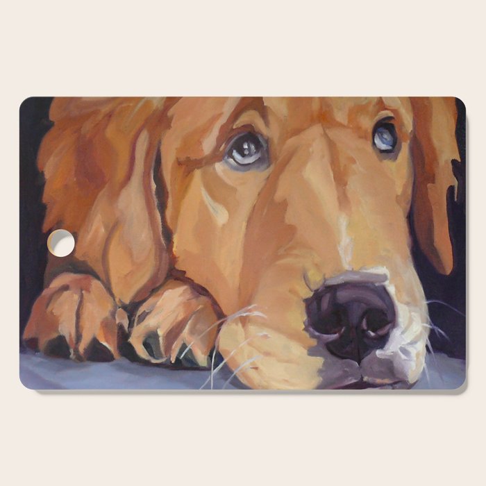 Golden Retriever Dog Portrait Cutting Board Gallery Image 1