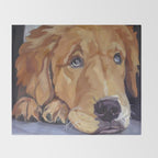 Golden Retriever Dog Portrait Throw Blanket Gallery Image 2
