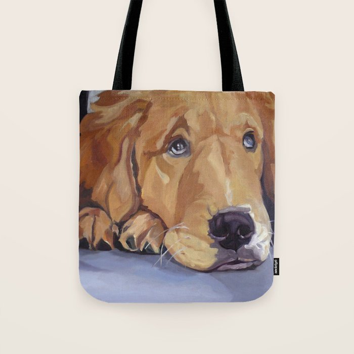 Golden Retriever Dog Portrait Tote Bag Gallery Image 1