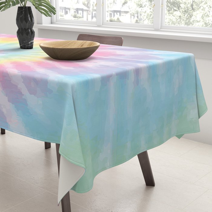 Pastel Tie Dye Tablecloth Gallery Image 3