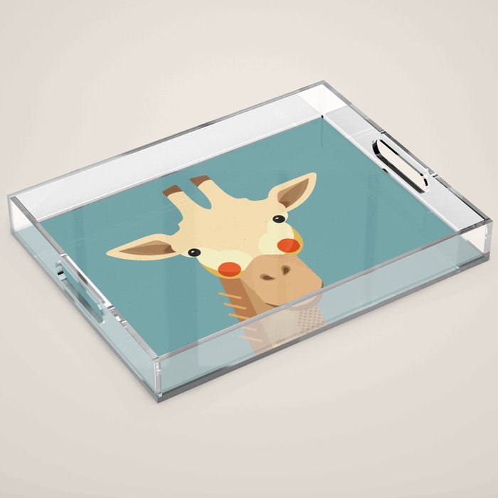 Giraffe, Animal Portrait Acrylic Tray Gallery Image 1