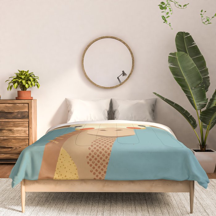 Giraffe, Animal Portrait Comforter Gallery Image 3