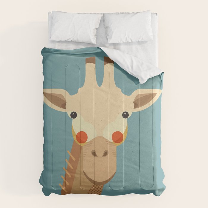 Giraffe, Animal Portrait Comforter Gallery Image 6
