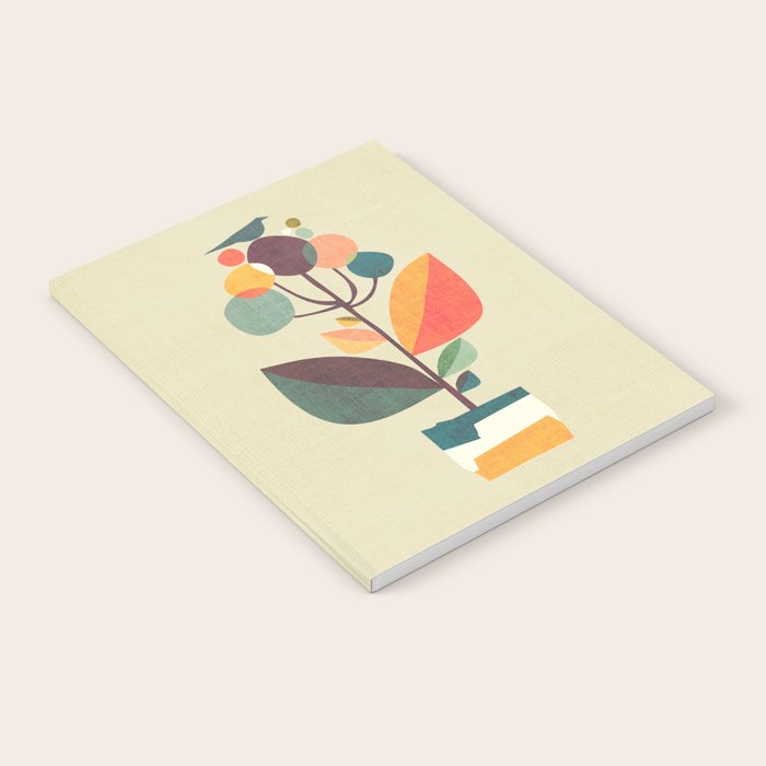 Potted plant with a bird Notebook Gallery Image 1