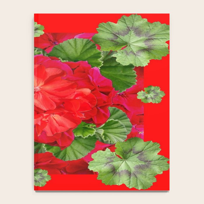 Decorative Red Flower Geraniums Green Leaves Abstract Notebook Gallery Image 4