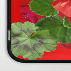 Decorative Red Flower Geraniums Green Leaves Abstract Laptop Sleeve Gallery Image 3
