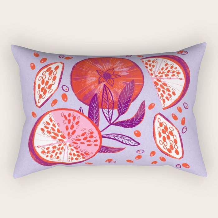Pomegranate Fruit Still Life Rectangular Pillow Gallery Image 2