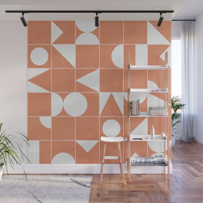 My Favorite Geometric Patterns No.14 - Coral Wall Mural Gallery Image 1