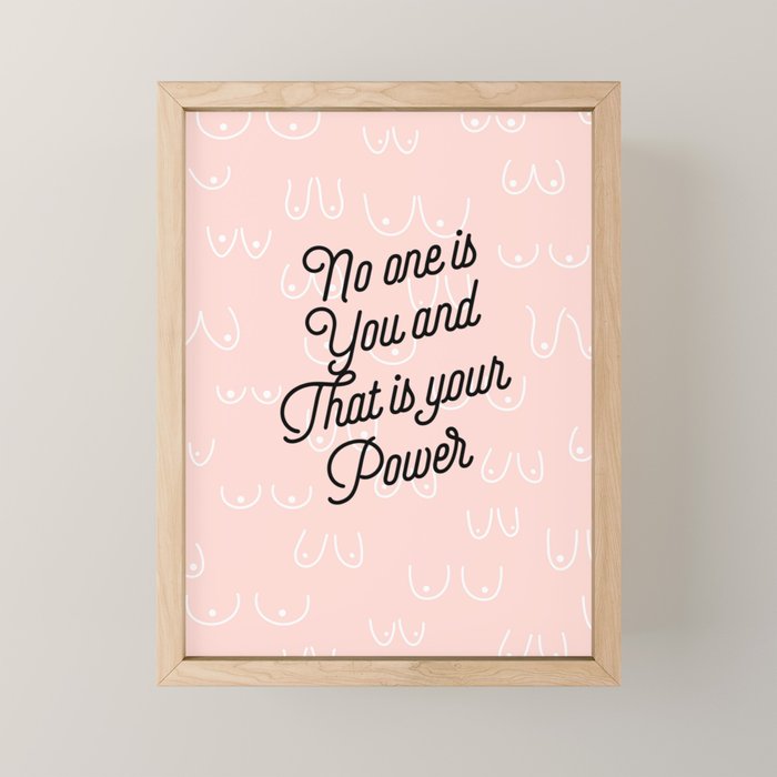 Self Love Boobs Pattern on peach Mini Art Print Gallery Image 1