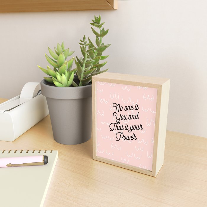 Self Love Boobs Pattern on peach Mini Art Print Gallery Image 2